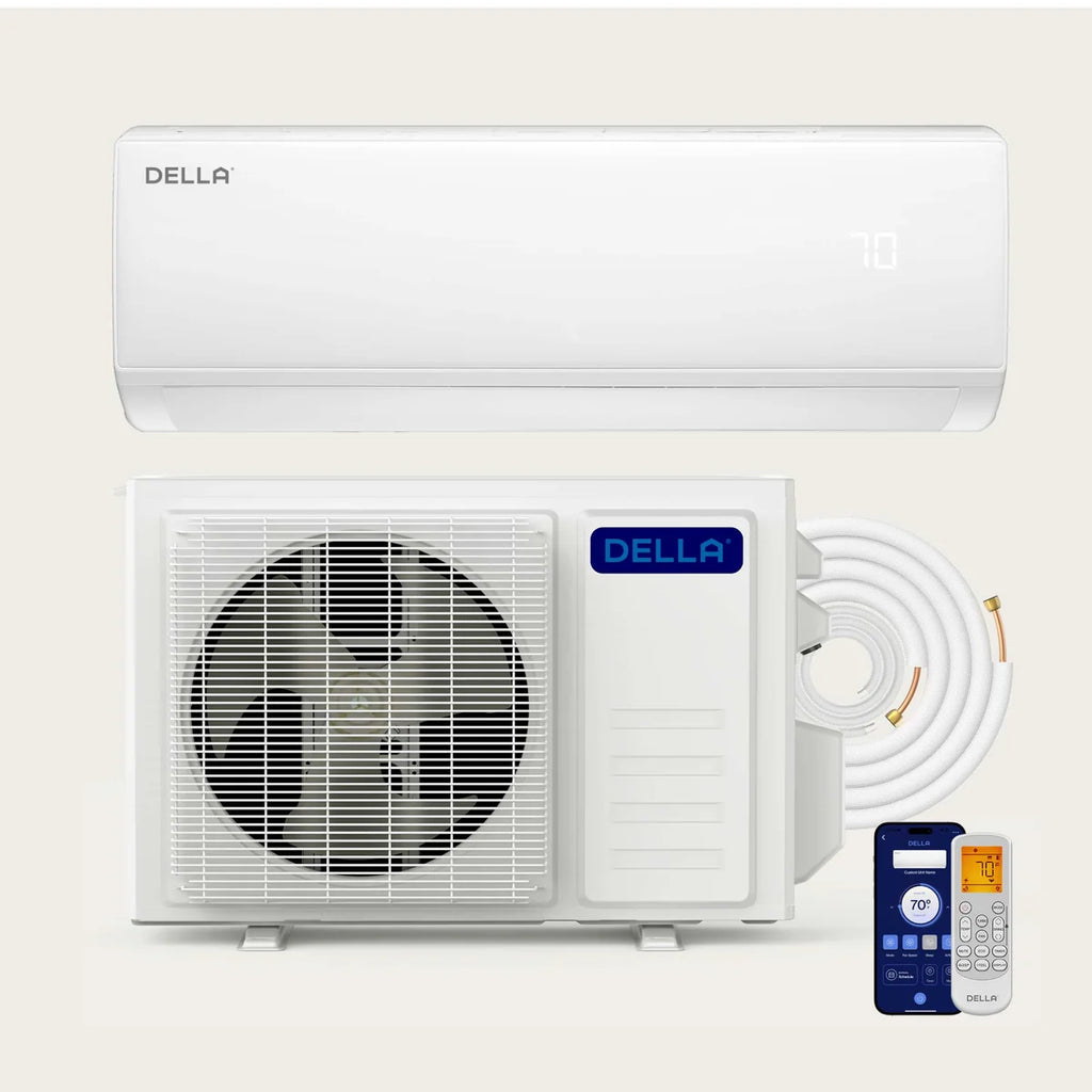 DELLA Econo Series 11500 BTU 17 SEER2 Mini Split Heat Pump AC - Up to 550 Sq.Ft.