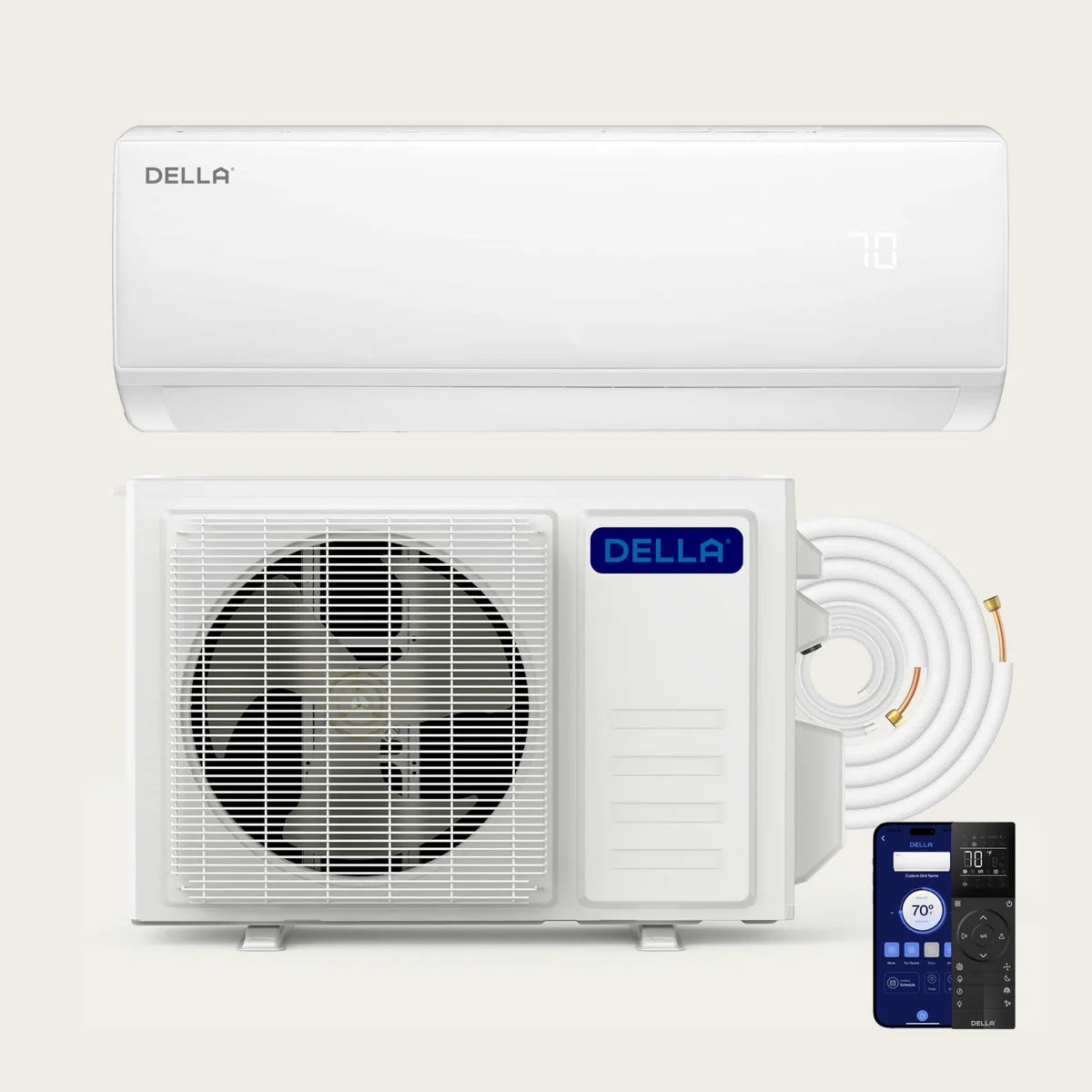 DELLA Econo Series 35000 BTU 17 SEER2 Mini Split Heat Pump AC - Up to 2500 Sq.Ft.