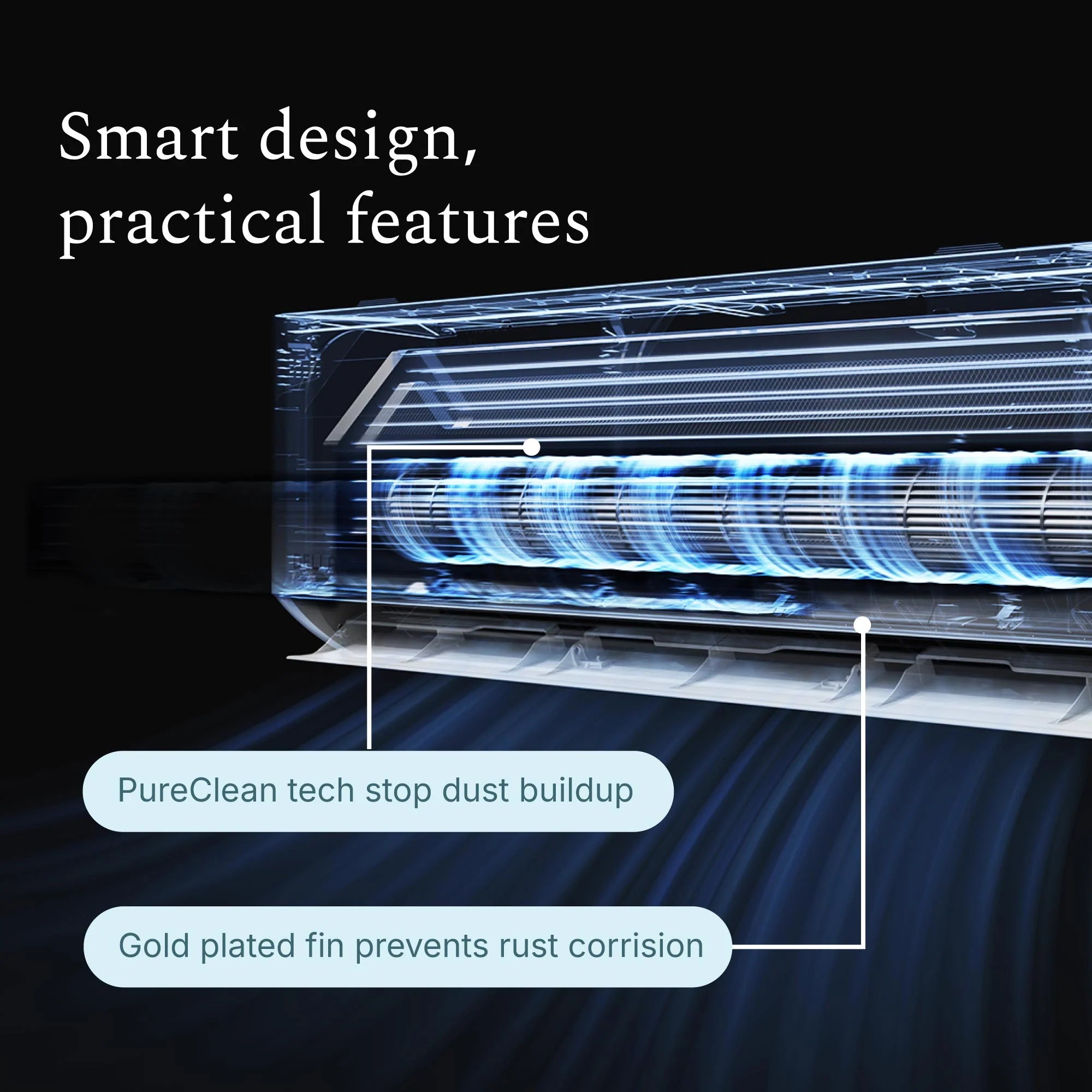 DELLA Optima Series 12000 BTU 23 SEER2 Ultra Heat Mini Split AC (R-454B) - Up to 550 Sq.Ft.
