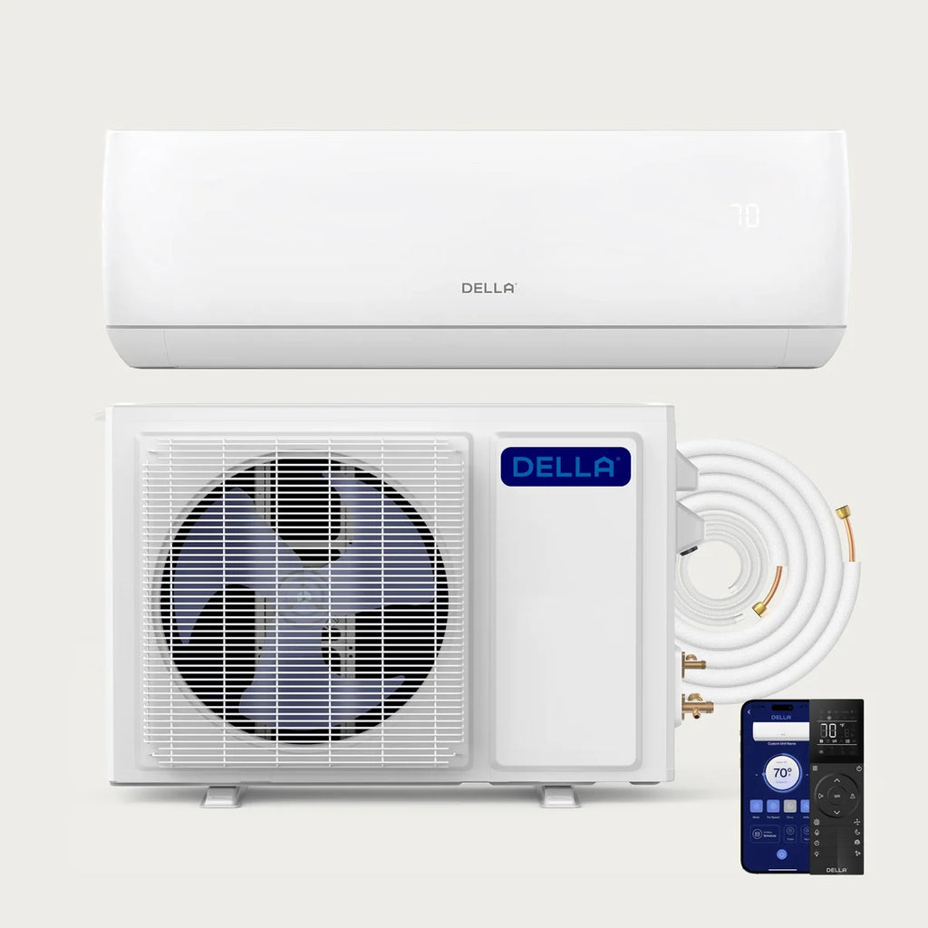 DELLA Motto Series 9100 BTU 20.5 SEER2 Mini Split Heat Pump AC - Up to 400 Sq.Ft.