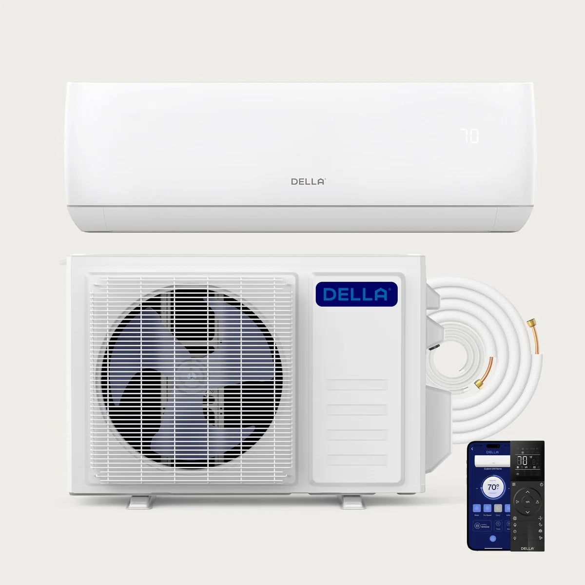 DELLA Motto Series 23000 BTU 19 SEER2 Mini Split Heat Pump AC - Up to 1500 Sq.Ft.