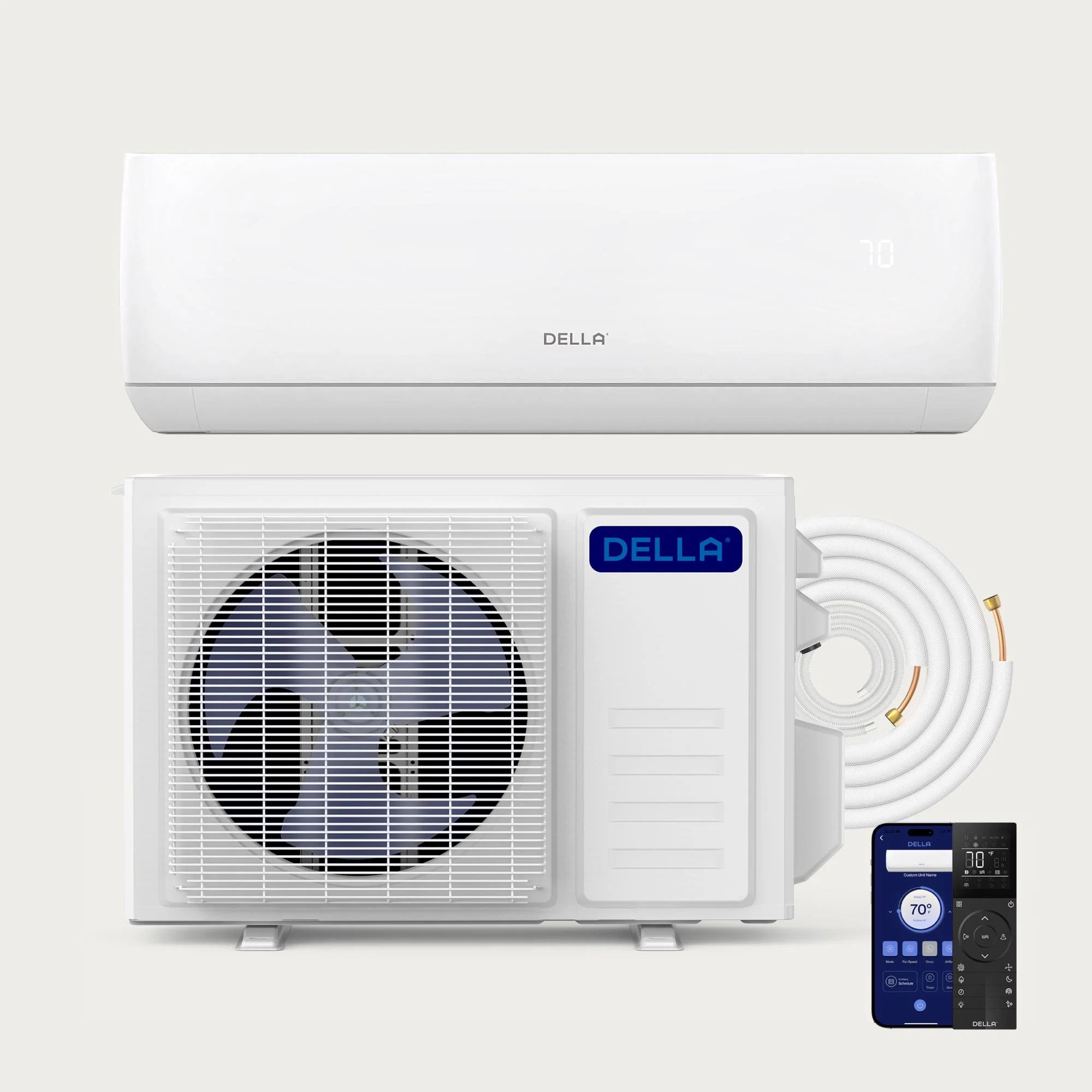 DELLA Motto Series 12000 BTU 19 SEER2 Mini Split Heat Pump AC - Up to 550 Sq.Ft.
