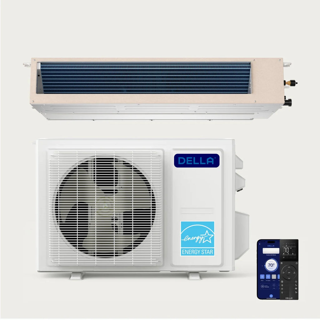 DELLA 22000 BTU 19 SEER2 Concealed Ducted Mini Split Air Conditioner