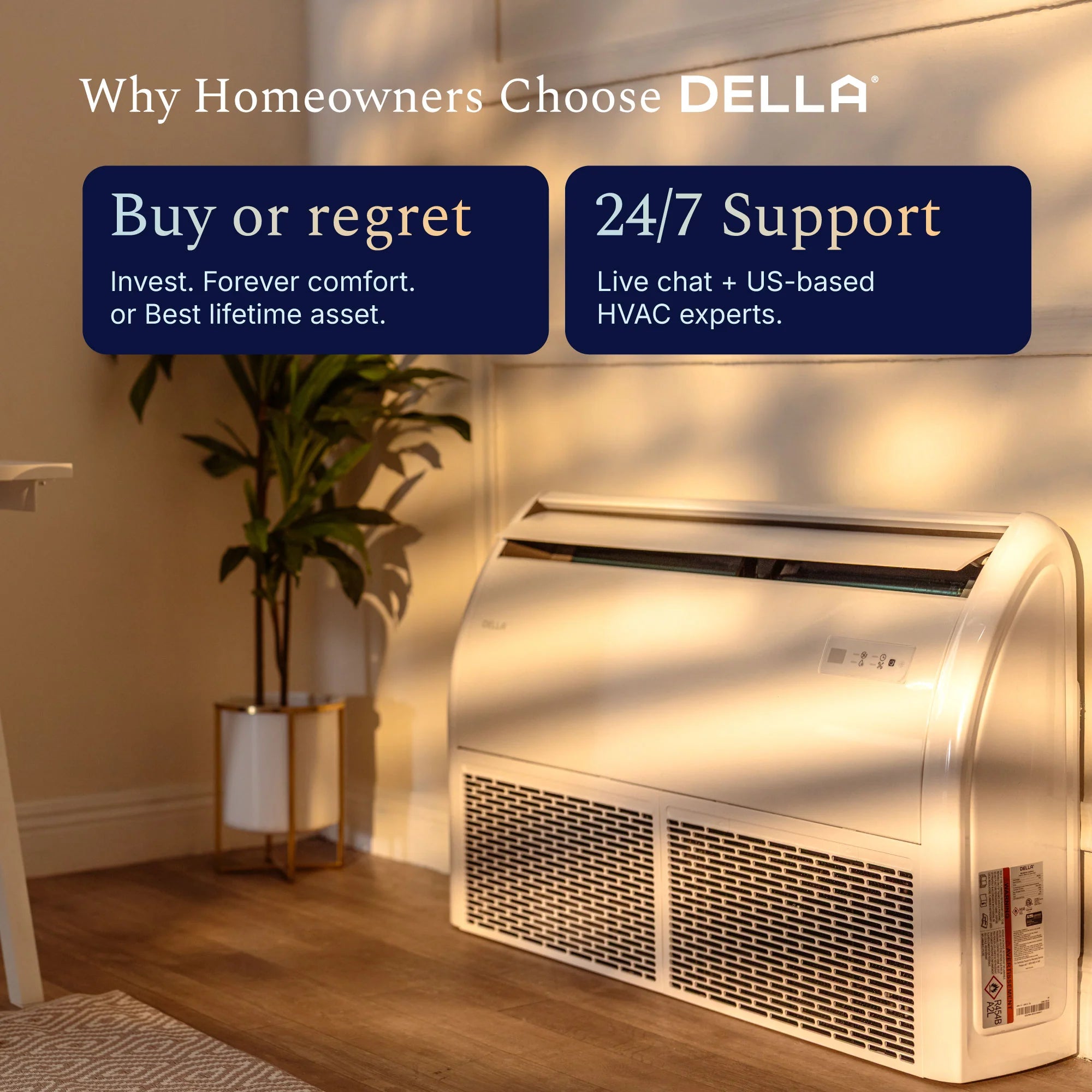 DELLA 22200 BTU 20 SEER2 Floor Mounted Mini Split AC - Up to 1500 Sq.Ft.