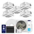 DELLA 42,000 BTU Five Zone Ceiling Cassette Mini Split AC (9K+9K+12K+12K+12K)