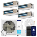 DELLA 34,000 BTU Quad Zone Concealed Ducted Mini Split Heat Pump AC (9.5K+9.5K+9.5K+9.5K)