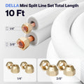 DELLA Mini Split Line Set - 10FT Line Set 3/8" and 1/4"