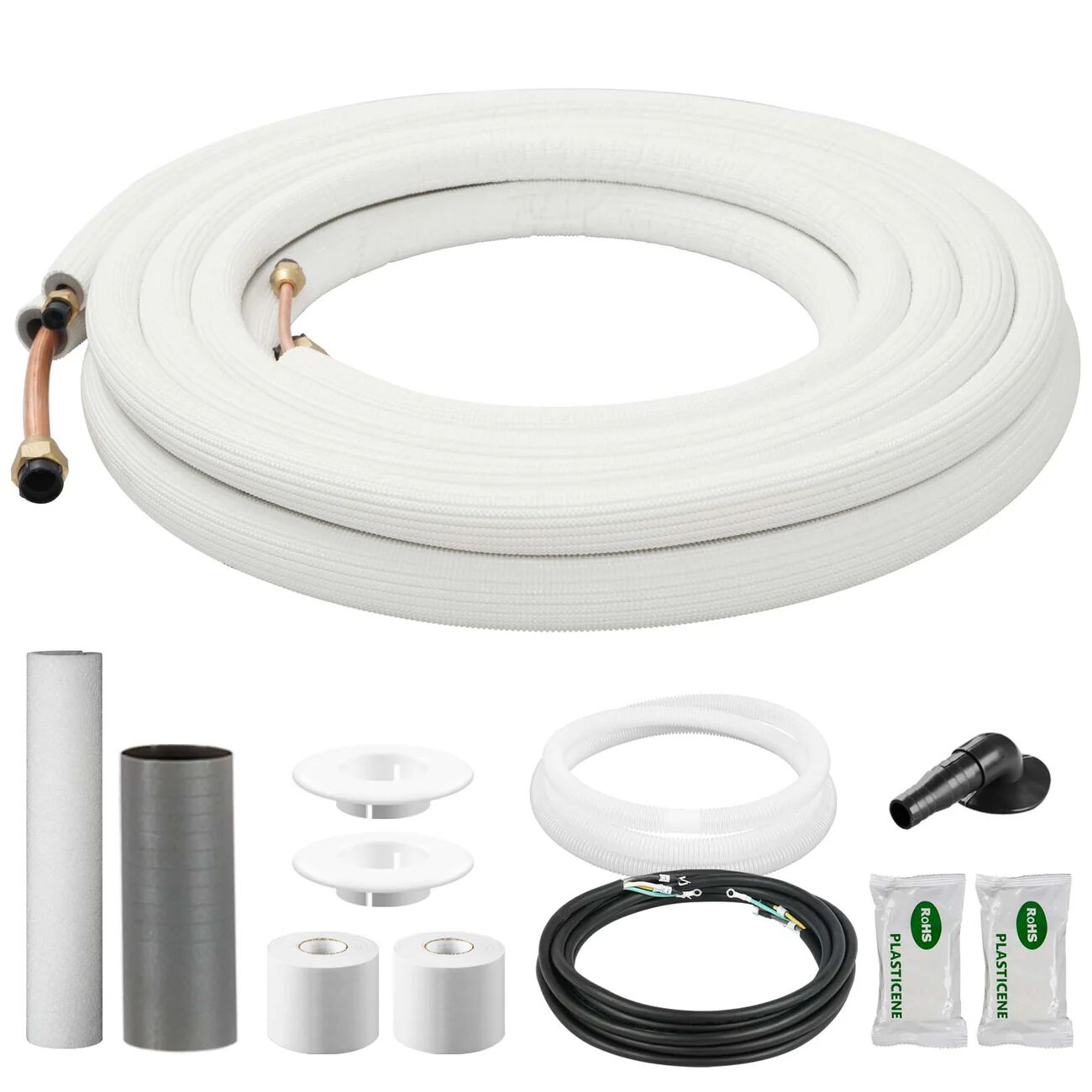 DELLA Mini Split Line Set - 25FT Line Set 3/8" and 1/4"