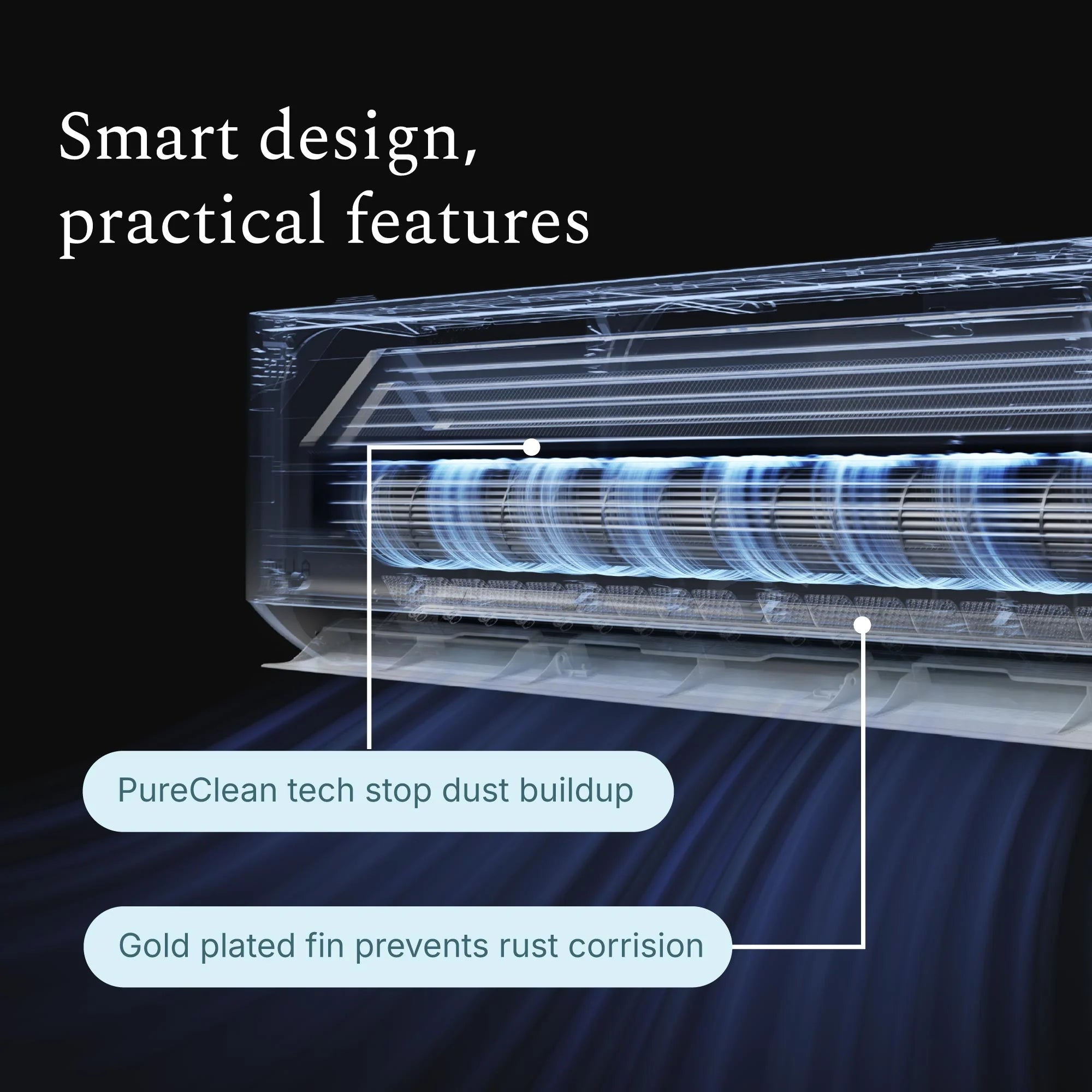 DELLA Optima Pro CloudAir Series 9000 BTU 25 SEER2 Ultra Hyper Heat Mini Split AC - Up to 400 Sq.Ft.