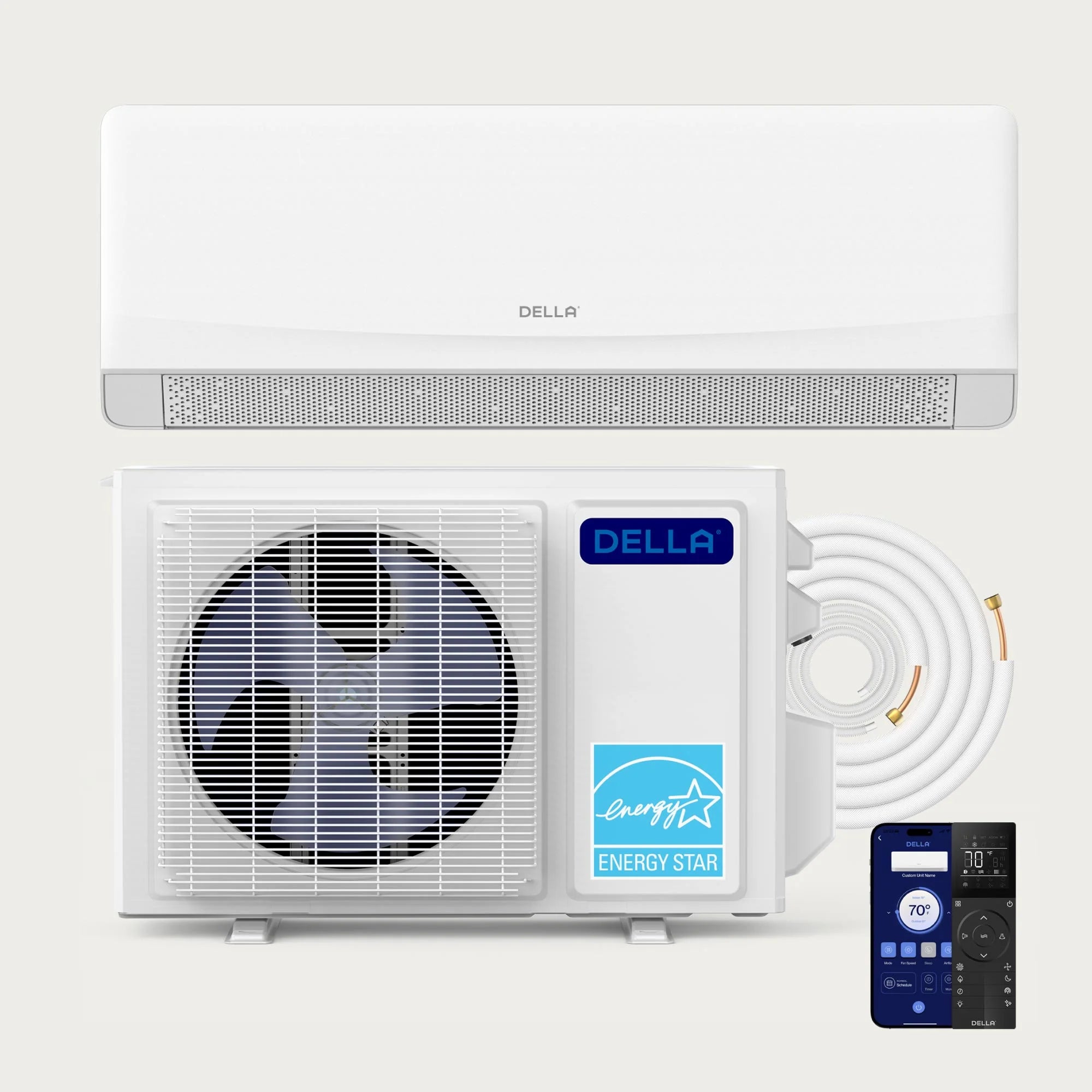 DELLA Serena CloudAir Series 12000 BTU 22 SEER2 Mini Split Heat Pump AC - Up to 550 Sq.Ft.