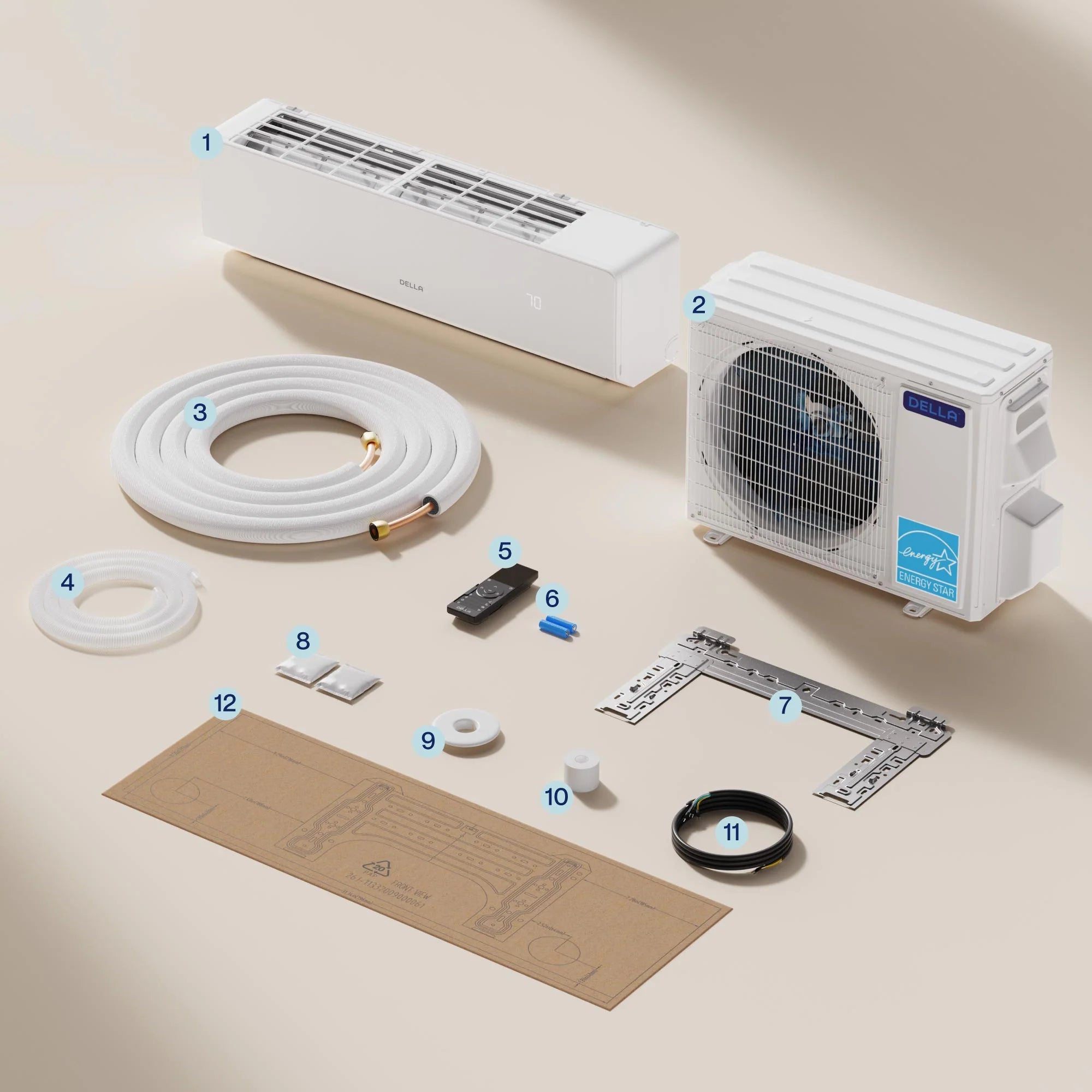 DELLA Serena CloudAir Series 23000 BTU 22 SEER2 Mini Split Heat Pump AC - Up to 1500 Sq.Ft.